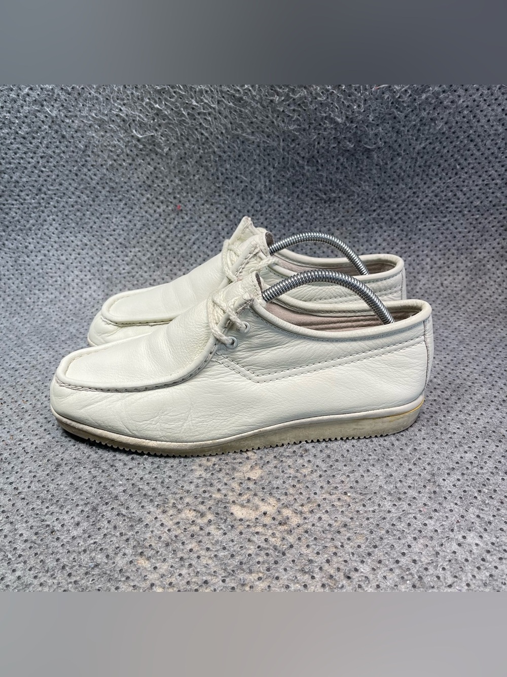 Stacy Adams White Leather Loafers Size 9.5 Women’s